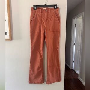 Knox Rose Women's Flare Jeans in Rust Orange